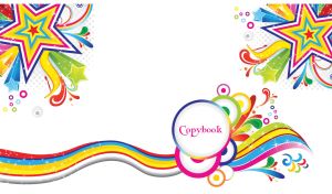 Abstract rainbow stars and waves on a white background