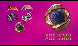 3D abstract object on a fuchsia monochromatic background