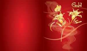 Gold | Floral abstract arts against monochrome gradient background