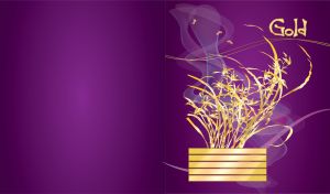 Golden grass leaves in the wind with three ants on smoky purple