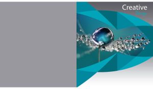 Droplets on dandelion in a creative teal art frame against a grey background