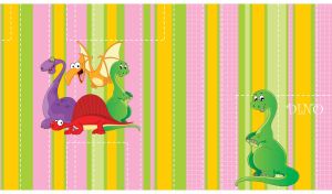 Dino Delight | Funny Cartoon Dinosaurs on Colorful Stripes
