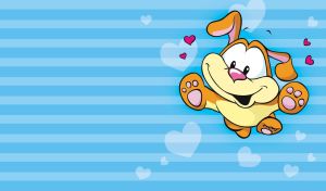 A playful, brown doggie jumps up high of happiness and love