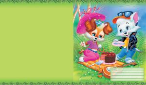 Cats on picnic in colorful animated nature surroundings