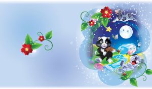 Black and white cat plays the violin at a fairytale night fest