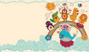 Child's Drawing | Cheerful Animal Illustrations on Soft Pastels