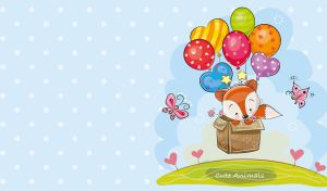 Whimsical Flights | Cute Animals in Balloon Boxes on Pastel Polka Dot Dreams