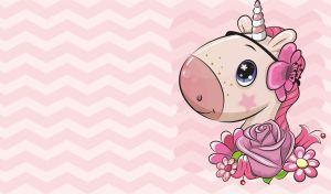 Zigzag Whimsy | Cartoon Animals with Flowers on Pastel Waves