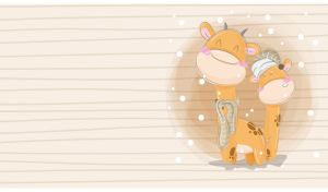 Charming Hand-Drawn Creatures | Playful Cartoon Animals on Pastel Stripes