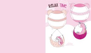 A cartoon scene of dragons on hot air balloons on a pastel pink backdrop