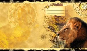 Savanna woodland with lion king