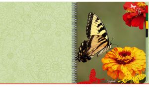 ButterFly on Flower | Spiral Floral Patterned Notebook with Colored Tabs