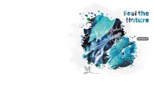 White-legged damselfly on teal blue leaves within an inkblot backdrop on white