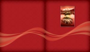 Picture of boulders at foothill on a maroon seamless vintage batik fabric