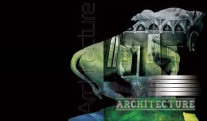 Statue of Europa and the bull is covered with a projection a hall of portraits