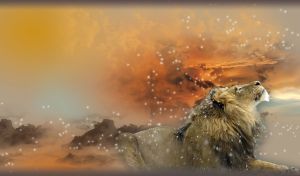 Snowflake Symphony | Lion, Swans, Tiger and Dolphin | Amidst Clouds and Snowflakes