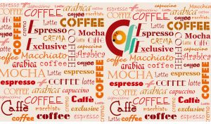Pastel beige coffee word cloud concept wallpaper