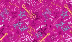 Purple pink poster for an urban Rock and Roll music festival