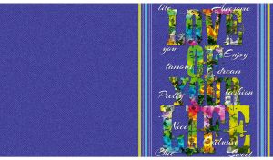 LOVE OF YOUR LIFE on a navy denim textured backdrop