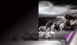 Black and White | Landscapes Art Photos | Adorned with floral stencil swirl
