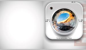 Glacier ice cave in Iceland captured through a lens of a white square camera