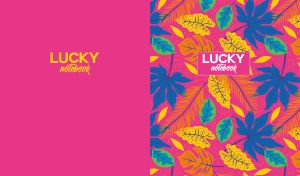 Lucky Notebook | Neon Tropics | Leaves Pattern on Monochrome
