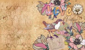 A brown bird with a letter on a vintage golden-ocher boho tapestry background