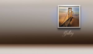 Bridge in the fog carries a highway traffic in the sunset through the clouds