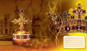 Virgin's crown 1608 Monsumanno and Austrian imperial orb yellow-brown gradient