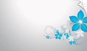 Light blue floral stencil on a pastel gray gradient page with folded corner