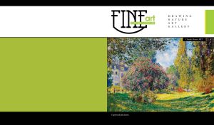 The Parc Monceau by Claude Monet park on olive green and white background