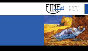 La Sieste by Vincent van Gogh on blue and white background