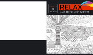 Lighthouse on the seashore outlines on a white and black background