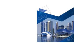 City | Futuristic Urban Horizons on Geometric Backdrops | on White