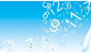 A seamless pattern of flying and crossed digits on a light blue backdrop