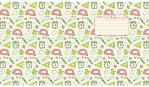 Science class pattern set against a pastel yellow grid backdrop