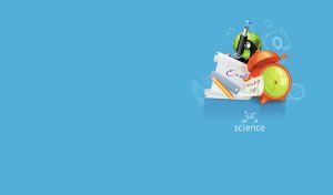 School-themed clip art set against a light blue monochrome backdrop