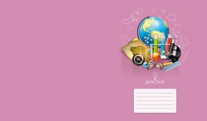 School-themed clip art set against a pastel purple monochrome backdrop