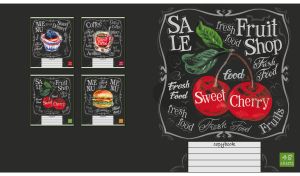 Vintage fruit concept design on a black chalkboard