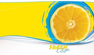 Fresh lemon cut in a half on yellow and white abstract background