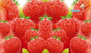 Yummy juicy strawberries in red hues