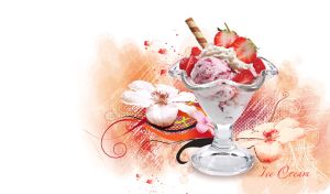 Gourmet Art | Ice Cream Elegance in Glass Vases | on White & Pastel