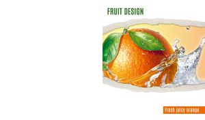 Juicy orange closeup in a torn paper frame on a white background