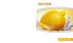 Juicy lemon closeup in a torn paper frame on a white background