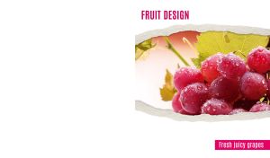 Fresh grape closeup in a torn paper frame on a white background