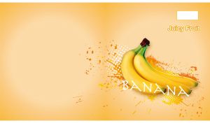 Fresh bananas on pastel yellow gradient with blots and dots