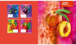 Fresh peaches against an orange-pink art explosion on a light pink red backdrop