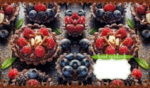 Sweet Notebook | Fruit & Candy Patterns with Chocolate Edges