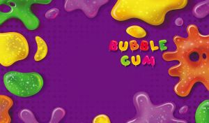 Bubble Gum | Jelly Spills | On monocolored dotted background
