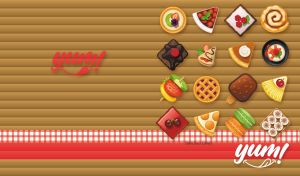 YUM | Sweets & Treats in Symmetrical Layout on Brown